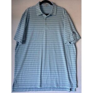 Peter Millar Summer Comfort Polo Shirt XL Blue Stripe Old Florida‎ Polo Club